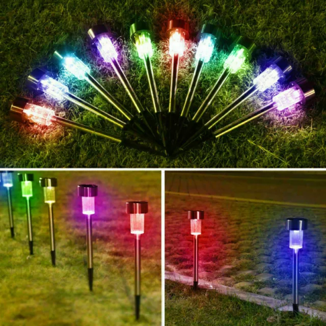 Solar Powered LED Outdoor Light Lawn Patio Pathway Landscape Garden Walkway Lamp