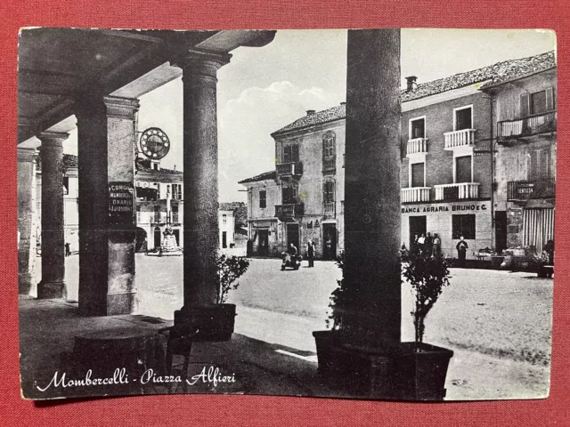 Cartolina - Mombercelli ( Asti ) - Piazza Alfieri - 1954