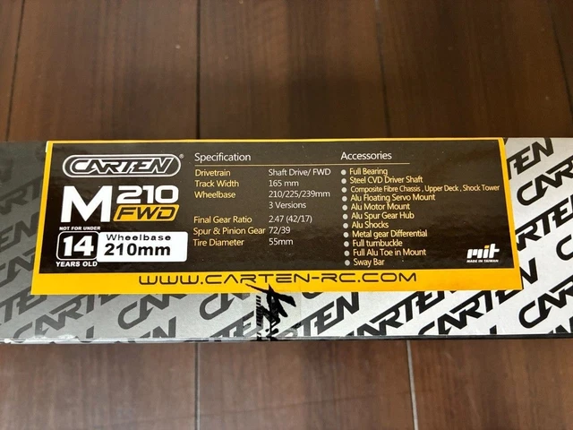 CARTEN M210FWD 210MM RC Car Kit M2103 Kawada Model Front Wheel Drive £ ...