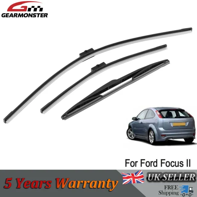 For Ford Focus MK2 Hatchback 2004-2011 Front Rear Windscreen Wiper Blades Set UK