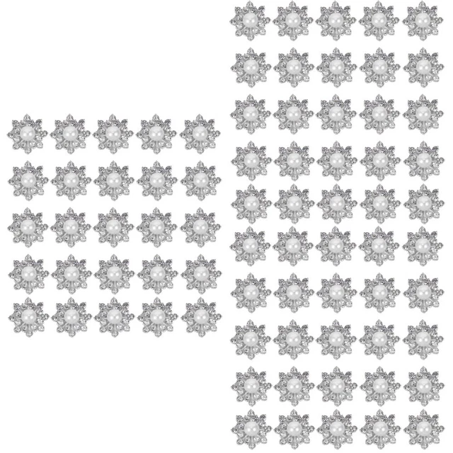 90 Pcs DIY Supplies Snowflake Drill Buckle Metal Buttons Artificial