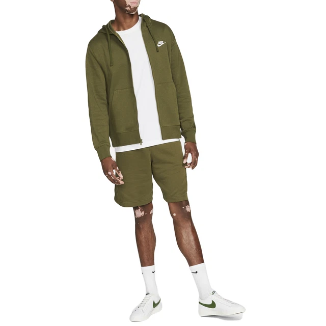 Nike Felpa da Uomo con Cappuccio e Full Zip Club Fleece Verde Taglia M Cod BV... 6