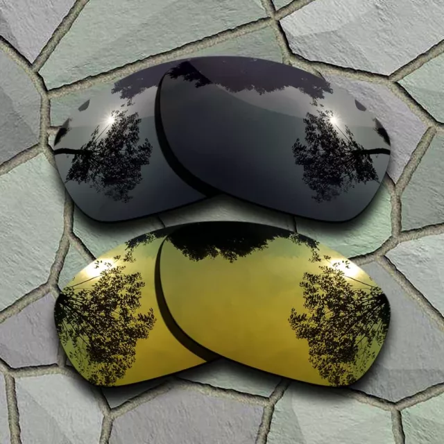 Grey Black&Golden Polarized Lenses Replacement For-Oakley Pit Bull