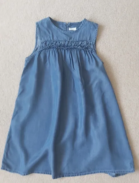 Next Girls Lovely Blue sleeveless Denim Dress Age 8 Years In Vgc As Shown