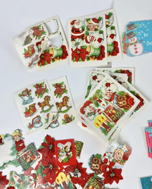 Huge Lot 270+ Vintage 40s 50s 60s Christmas   Gummed Seals & Card Gift Tags 2