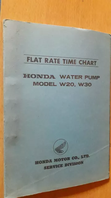 Honda W20 W30 - pompe à eau water pump : flat rate time chart & parts list