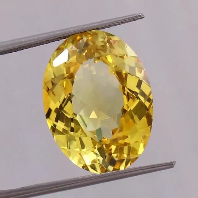 AAA Natural Flawless Ceylon Yellow Sapphire Oval Loose Gemstone Cut 6.05 Ct