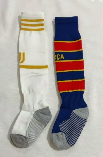 Kids Unisex Soccer Jersey Socks Barcelona Blue Messi Juventus Black Ronaldo Sox