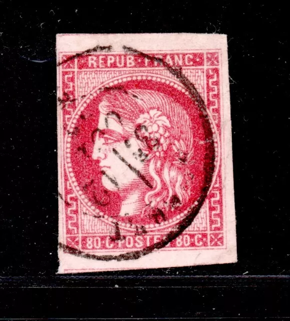 + TIMBRE CERES BORDEAUX No49C / ROUGE CARMINE / SIGNE CALVES  / COTE 1300 E /