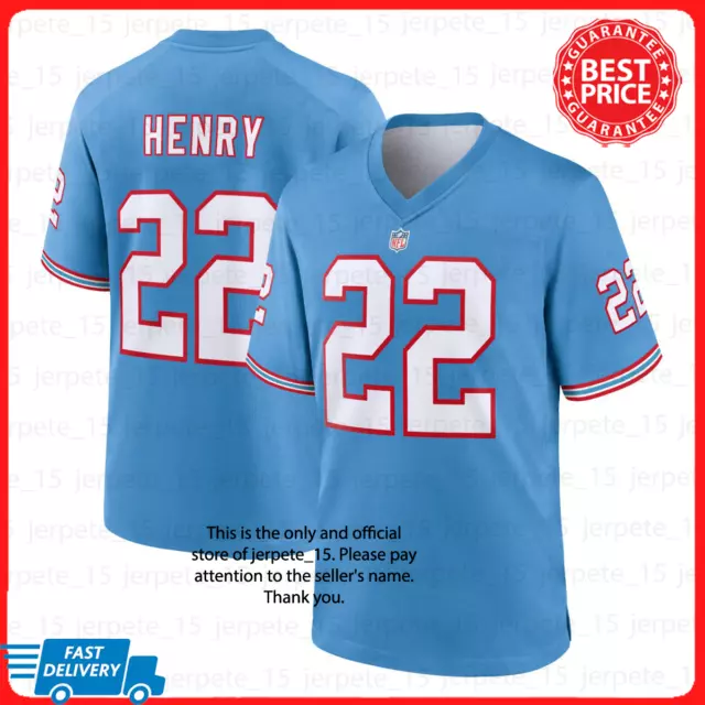 Jersey Ninja - Tennessee Titans Blue Derrick Henry Crossover Hockey Jersey