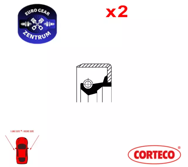 2 Stck Wellendichtring, Differential Corteco 12011494B Für Alfa Romeo 2 Pcs