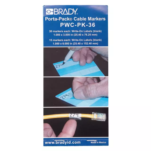 BRADY PWC-PK-36 Wire Marker Book,Write-On,Laminatng,PK10