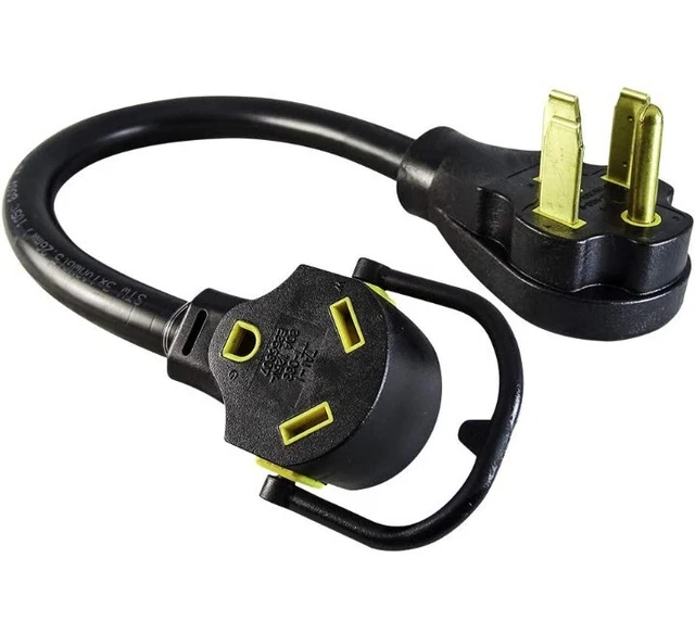 RV/Generator Dogbone Adapter(1.5ft)-NEMA 50 Amp Male to 30 Amp TT-30R Female