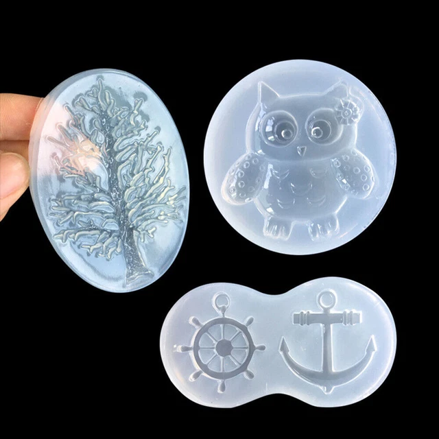 Owl Tree Ship's Anchor Silicone Mold Epoxy Casting Resin Pendant Necklace Craft
