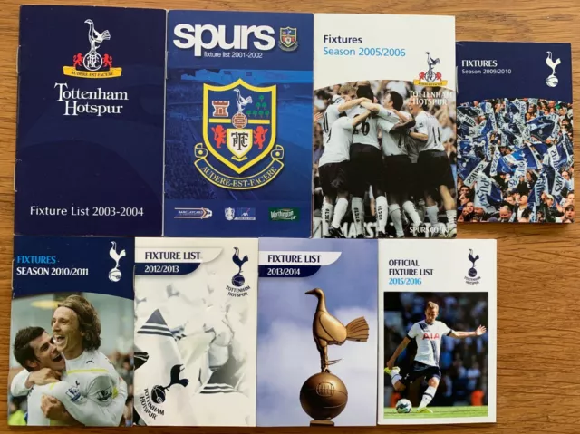 Tottenham Hotspur Official Fixture Cards - Pick Your Own from 2001/02 to 2015/16