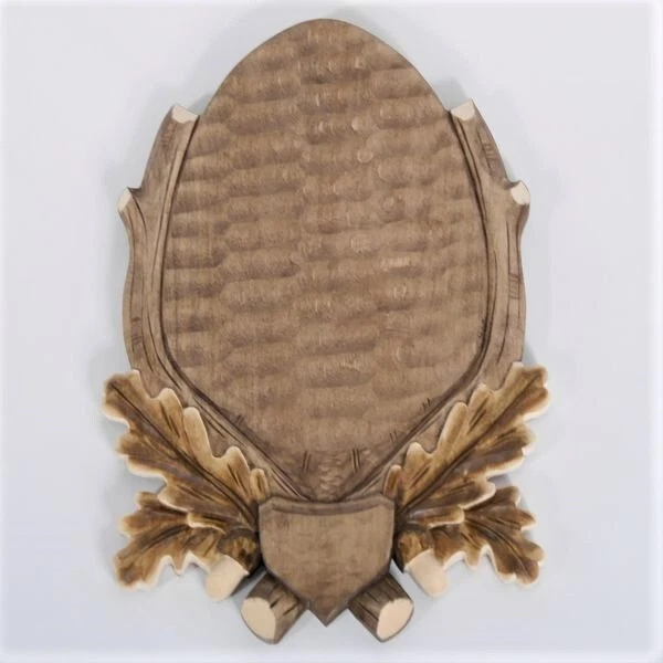 Tallado Escudo de Trofeo Ciervo Placa para Cabeza Preparado Claro Teñido Gh 34cm