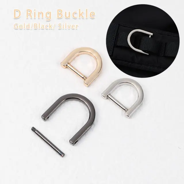 Leather Craft Detachable Clasp Screw Rings Buckle Bag Loop D Ring Buckle