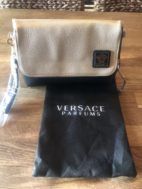 Versace Crossbody Bag Medusa Small Purse Chic Faux Leather Clutch Perfumes  New