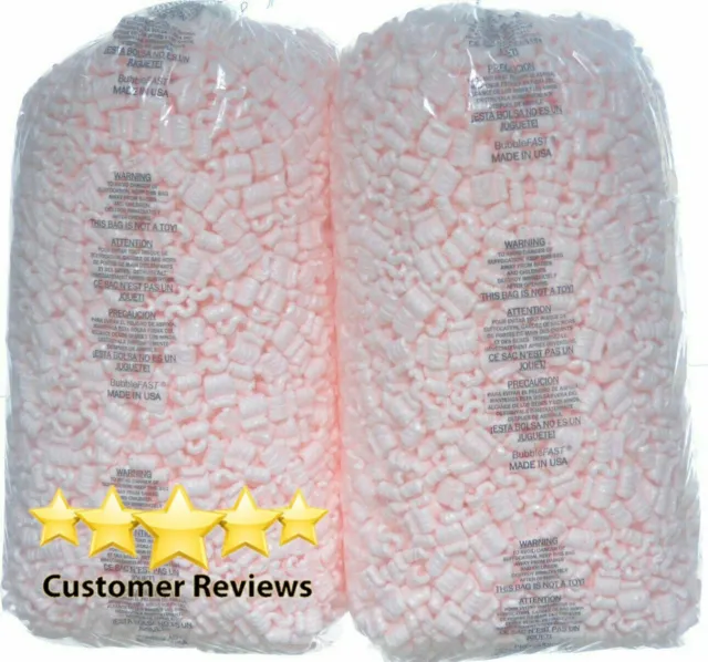 Packing Peanuts Fill 52 Gallons 7 cu ft 2 x 3.5 Pink Shipping Anti Static Loose