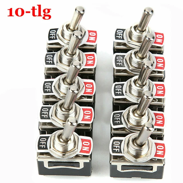 10 Interruttori Basculanti 2 Pin 15A 12V-230V ON/OFF Per Auto, Barca, Veicoli - Gearmonster - 5