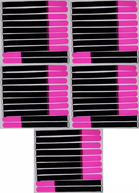 50 Klettkabelbinder 300 x 25 mm neonpink Klett Kabelbinder Klettband Kabelklett