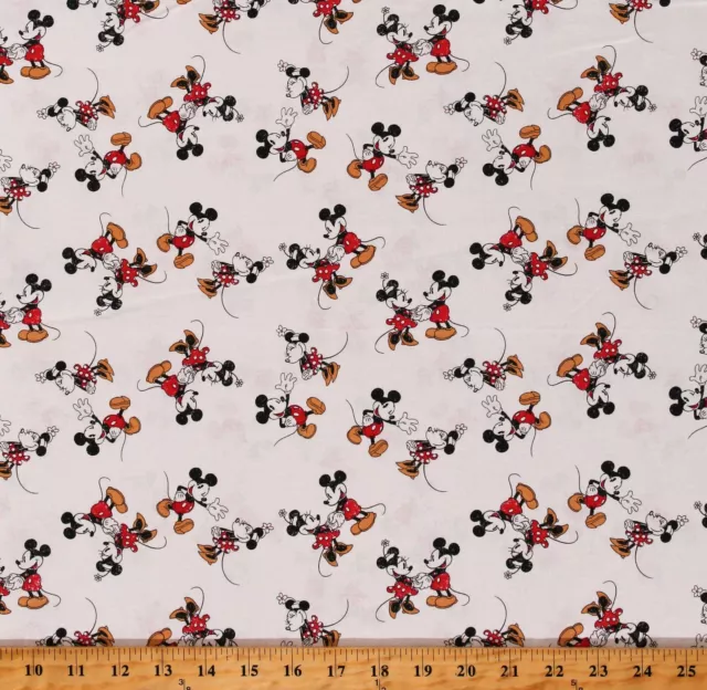 Cotton Mickey Mouse Minnie Mouse Disney Cartoons Fabric Print BTY D579.54
