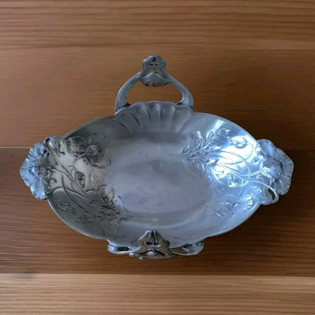 coupe, centre de table, métal argenté et cristal, signé Gallia, Christofle