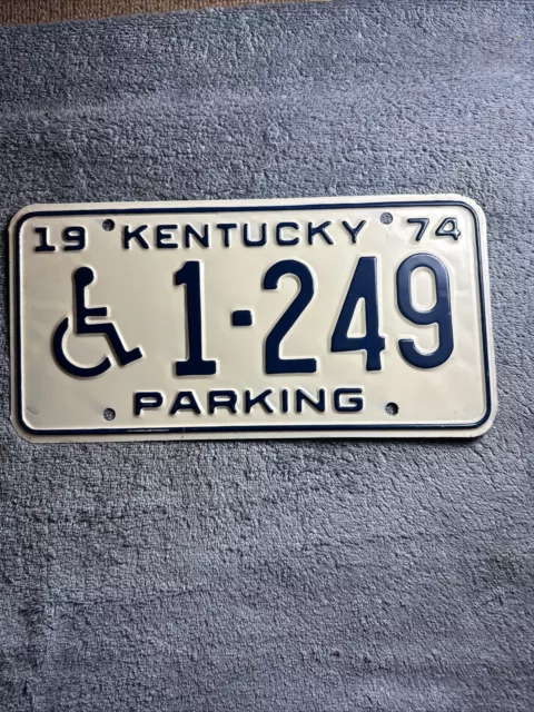 1974 Kentucky Parking Handicapped License Plate 1-249