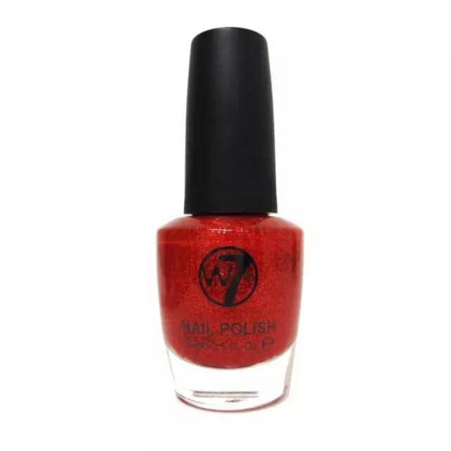 W7 Cosmetics Dazzle Nail Polish 15ml - Red Dazzle