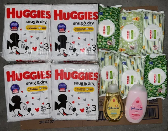 Huggies Snug Dry Baby Diapers size 3 Bundle
