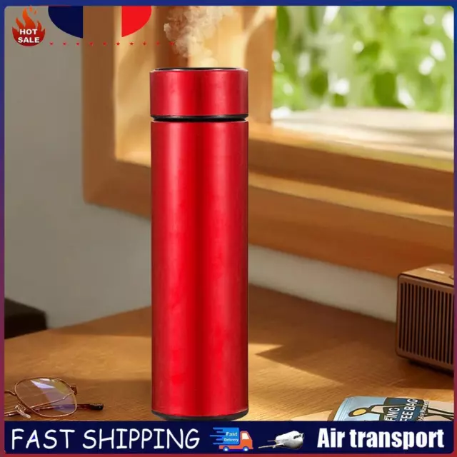 500ML LED Thermos Bottle Temperature Display 304 Stainless Steel (Red) FR