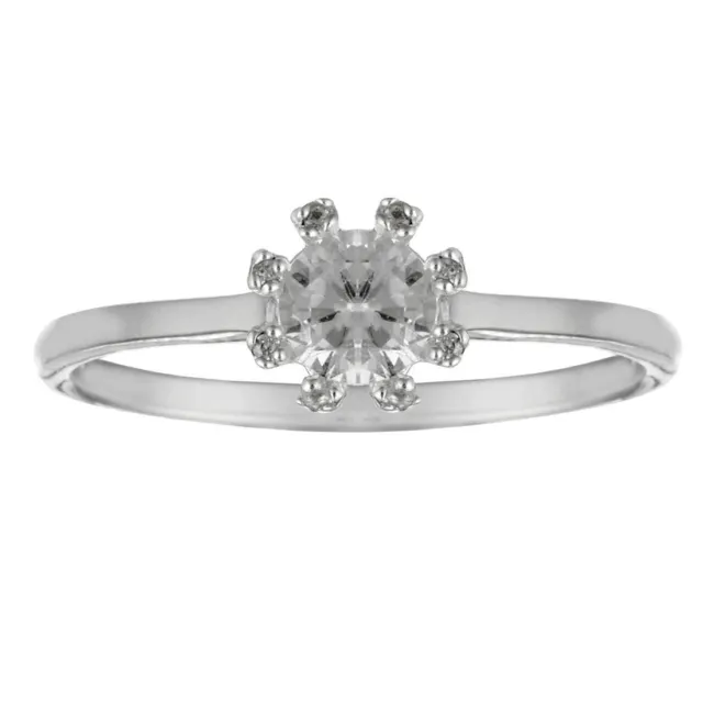 Silverly Sterling Silber Solitaire Radiance Zirkonia Runde Brillantschliff Ring