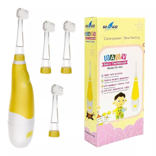 Brosse à dents sonique pour enfants sur pile 4 embouts fournis SEAGO