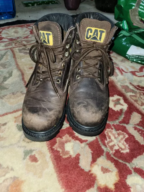 Caterpillar CAT Mens Second Shift Work Boots Size 9.5 Brown Soft Toe P72593