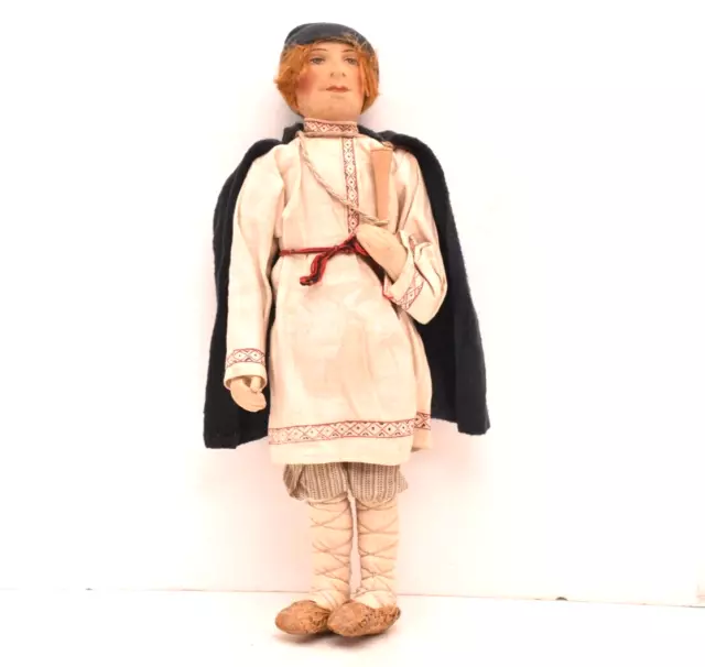 antique Russian Soviet Union cloth STOCKINETTE DOLL clothes village toy Boy vtg