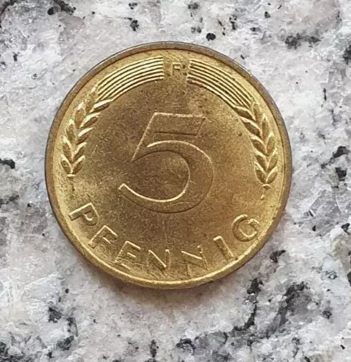 Bundesrepublik Deutschland Kursmünze zu 5 Pfennig 1950 F Stuttgart-Top erhalten!