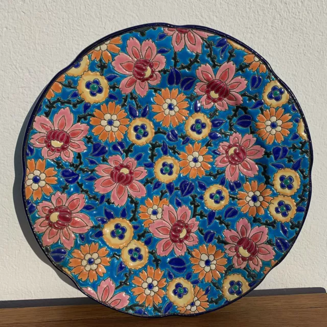 Assiette en Faïence et Émaux réputée de Longwy - Diamètre 26 cm