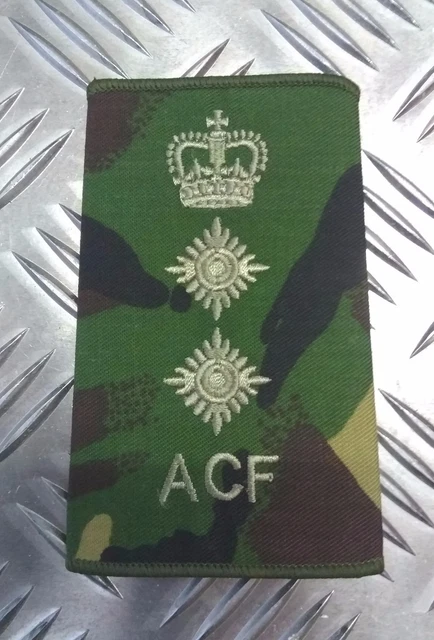 GENUINE BRITISH ARMY Woodland Camo ACF Colonel Rank Slide / Epaulette ...