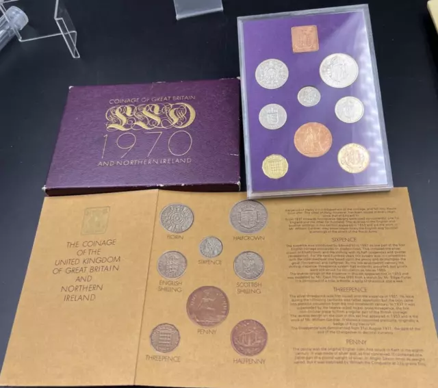 1970 GREAT BRITAIN / NORTHERN IRELAND UK PROOF SET (8) w COA -LAST PRE-DECIMAL