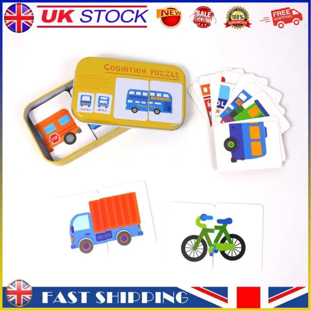 Baby Kids Child Iron Box Cards Matching Game Educational Toy (Vehicle) #gib