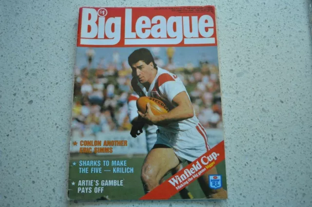 Big League Rare Original 1985 Rugby League Magazine! Illawarra Steelers Poster