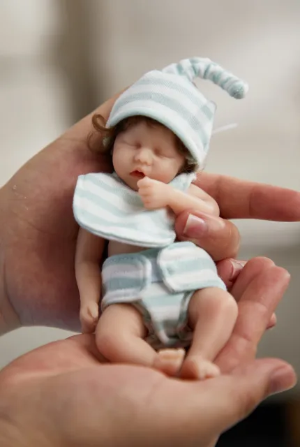 6 Inches Reborn Baby Lifelike Cute Sleep Newborn 15cm Silicone Body Mini Dolls
