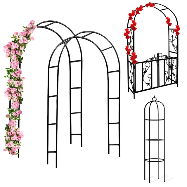 Rosenbogen Rosensäule verschiedene Modelle Metall Rankhilfe Rankgitter Garten