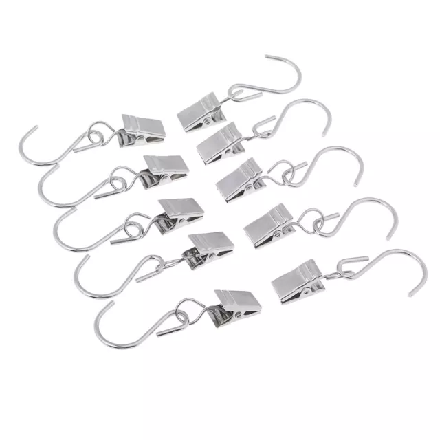 10 Stück Metall S Hängende Haken mit Clips Heavy Duty Vorhang Clips