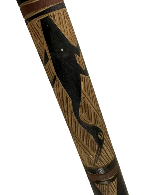 ￼ Vintage  Australian Aboriginal Mission, Sculpture Carved Pipe Softwood 51 cm