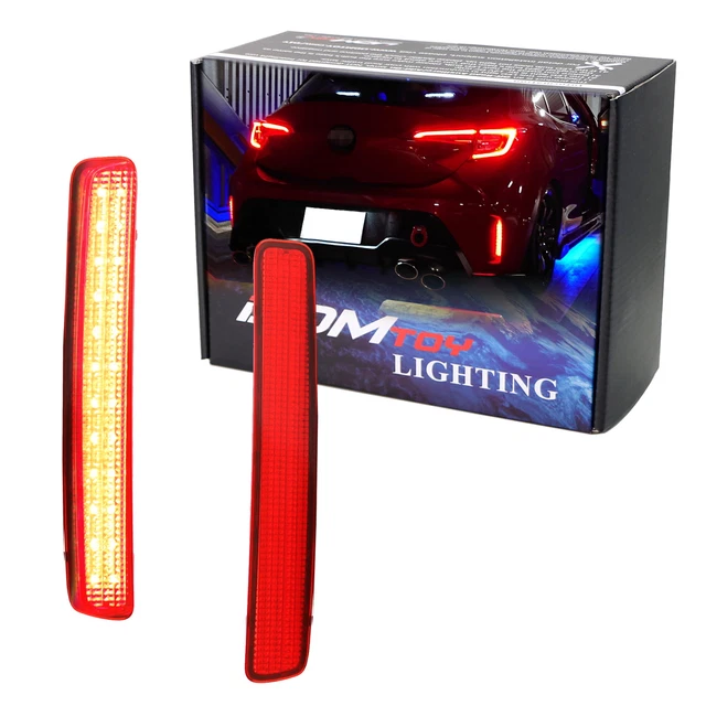 RED LENS FULL LED Rear Bumper Reflector Lights For 2023 Toyota GR