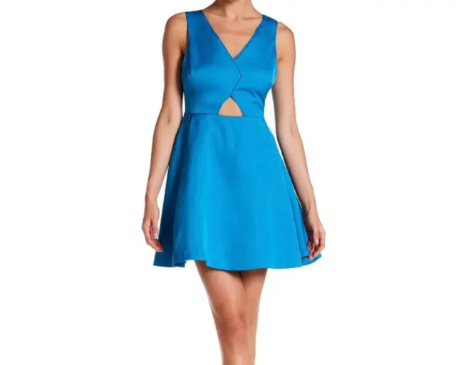 ZAC ZAC POSEN blue cut out fit and flare dress nwt