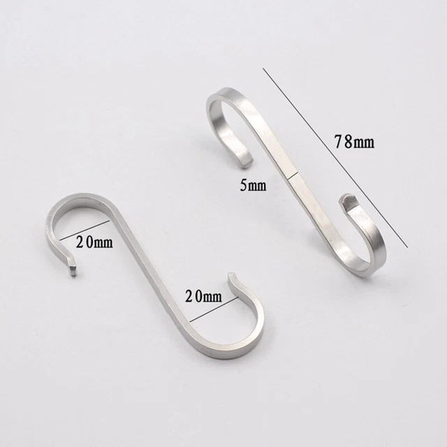 Ganchos de acero en forma de S cierre de percha ropa cocina plata protección ollas colgantes
