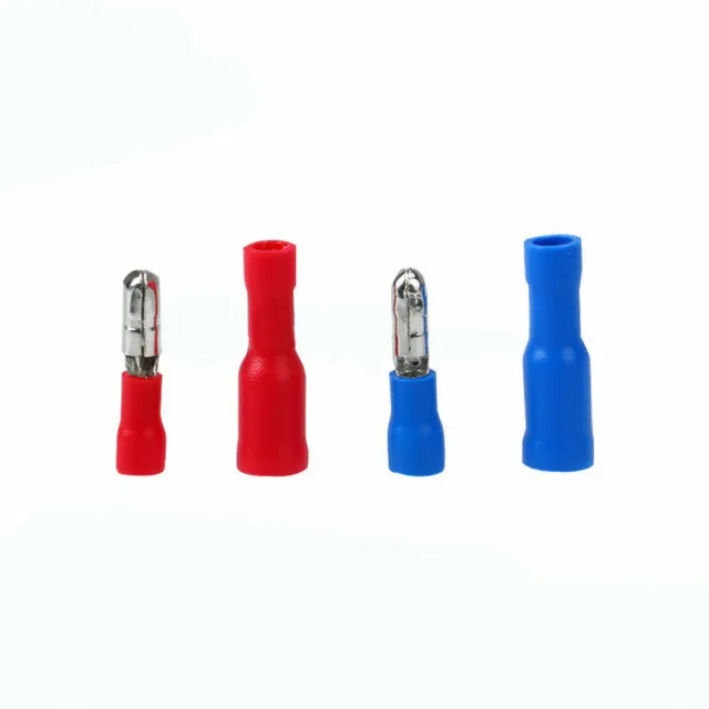 Bullet Crimp Terminal Male Female Insulated Electrical Wire Connector Red Blue