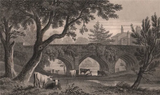 Eltham Bridge. Kent. London. GASTINEAU 1829 old antique vintage print picture